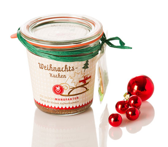 Weihnachtskuchen im Glas der Glücksmanufaktur Weihnachtskuchen im Glas der Glücksmanufaktur