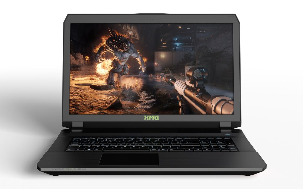 Das leichte, stabile Gehäuse des XMG P705 ist sehr schmal, eine Besonderheit im 17-Zoll-Bereich. Das leichte, stabile Gehäuse des XMG P705 ist sehr schmal, eine Besonderheit im 17-Zoll-Bereich.