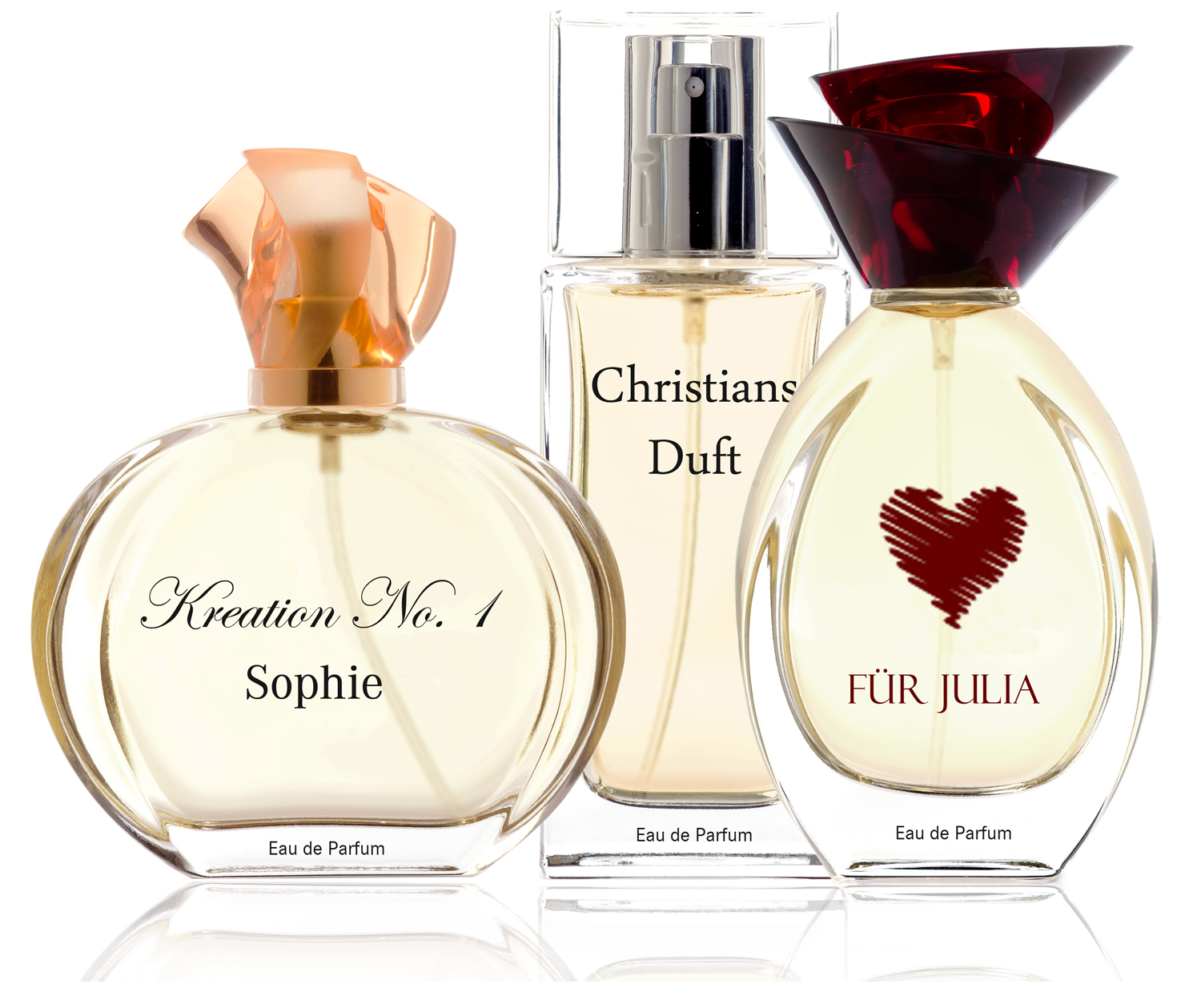 Individuelles Parfum mit persönlicher Beschriftung Individuelles Parfum mit persönlicher Beschriftung