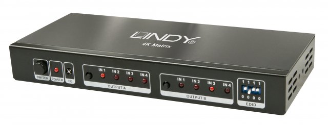 HDMI 4K UHD 4x2 Matrix Umschalter, 4 In - 2 Out (Artikelnummer 38049)