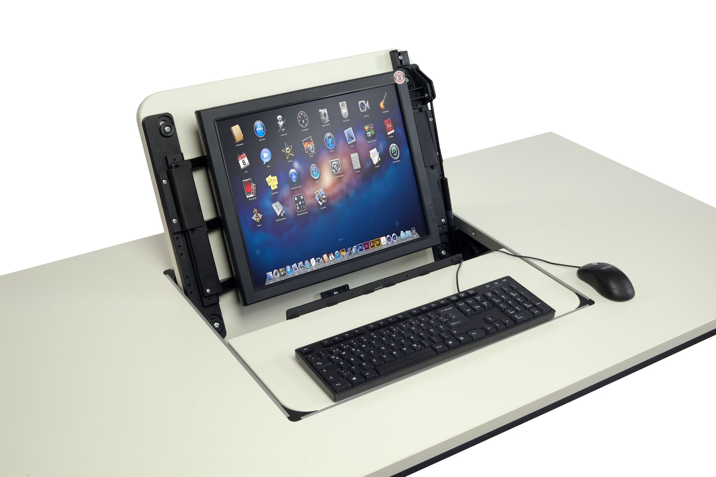 GMG-Screenbox-Computertisch zum Ausklappen des Bildschirms aus dem PC-Tisch GMG-Screenbox-Computertisch zum Ausklappen des Bildschirms aus dem PC-Tisch