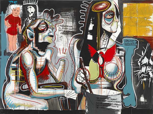 Daniel Harms | Die Nacht | 2014 | Acryl, Kreide auf Leinwand | 180 x 240 cm Daniel Harms | Die Nacht | 2014 | Acryl, Kreide auf Leinwand | 180 x 240 cm