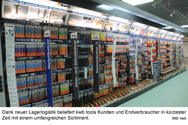 In kürzester Zeit beliefert kwb tools Kunden mit seinem umfangreichen Sortiment. Bild: kwb tools (Bi In kürzester Zeit beliefert kwb tools Kunden mit seinem umfangreichen Sortiment. Bild: kwb tools (Bi