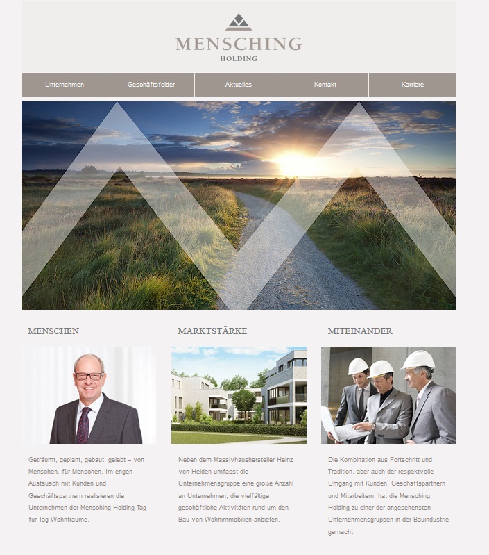 Die Mensching Holding GmbH präsentiert sich ab sofort mit einem informativen Internet-Auftritt Die Mensching Holding GmbH präsentiert sich ab sofort mit einem informativen Internet-Auftritt