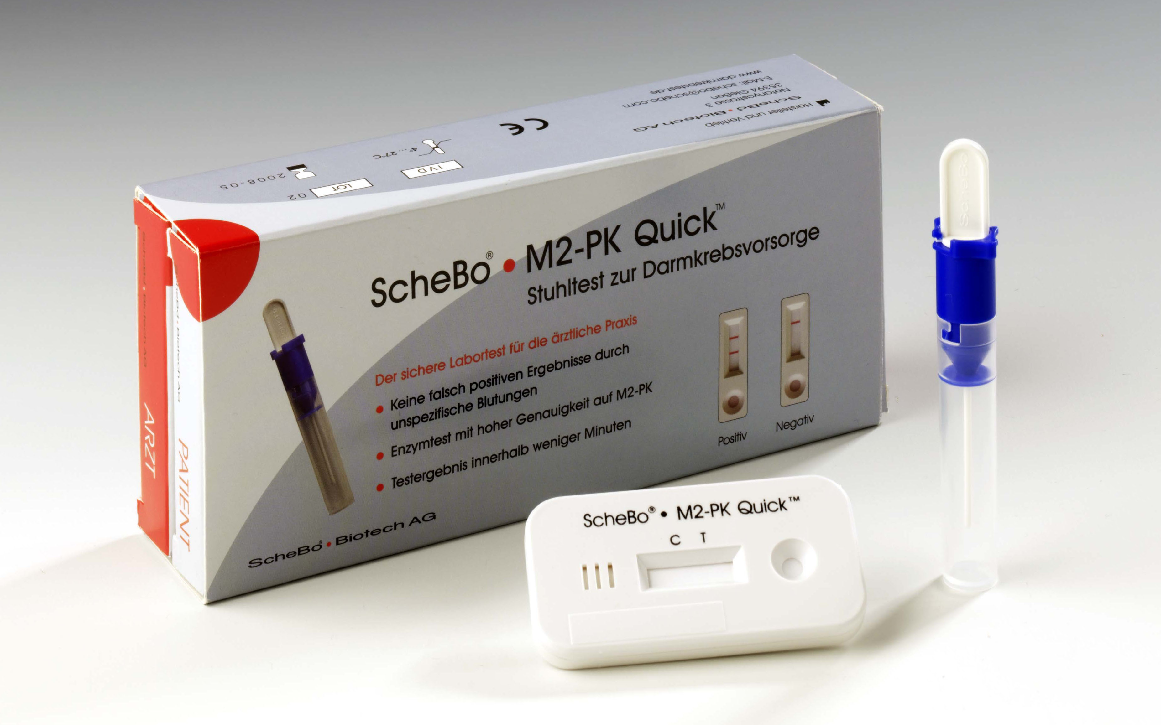 M2-PK Darmkrebsvorsorge mit ScheBo®M2-PK Quick?(Bildquelle: ScheBo Biotech AG, Gießen) M2-PK Darmkrebsvorsorge mit ScheBo®M2-PK Quick?(Bildquelle: ScheBo Biotech AG, Gießen)
