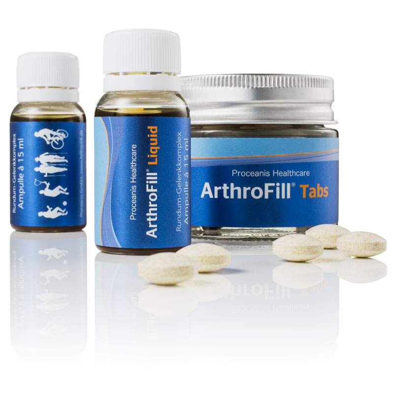 ArthroFill Gelenknährstoffkur als Trinkampullen und Tabletten