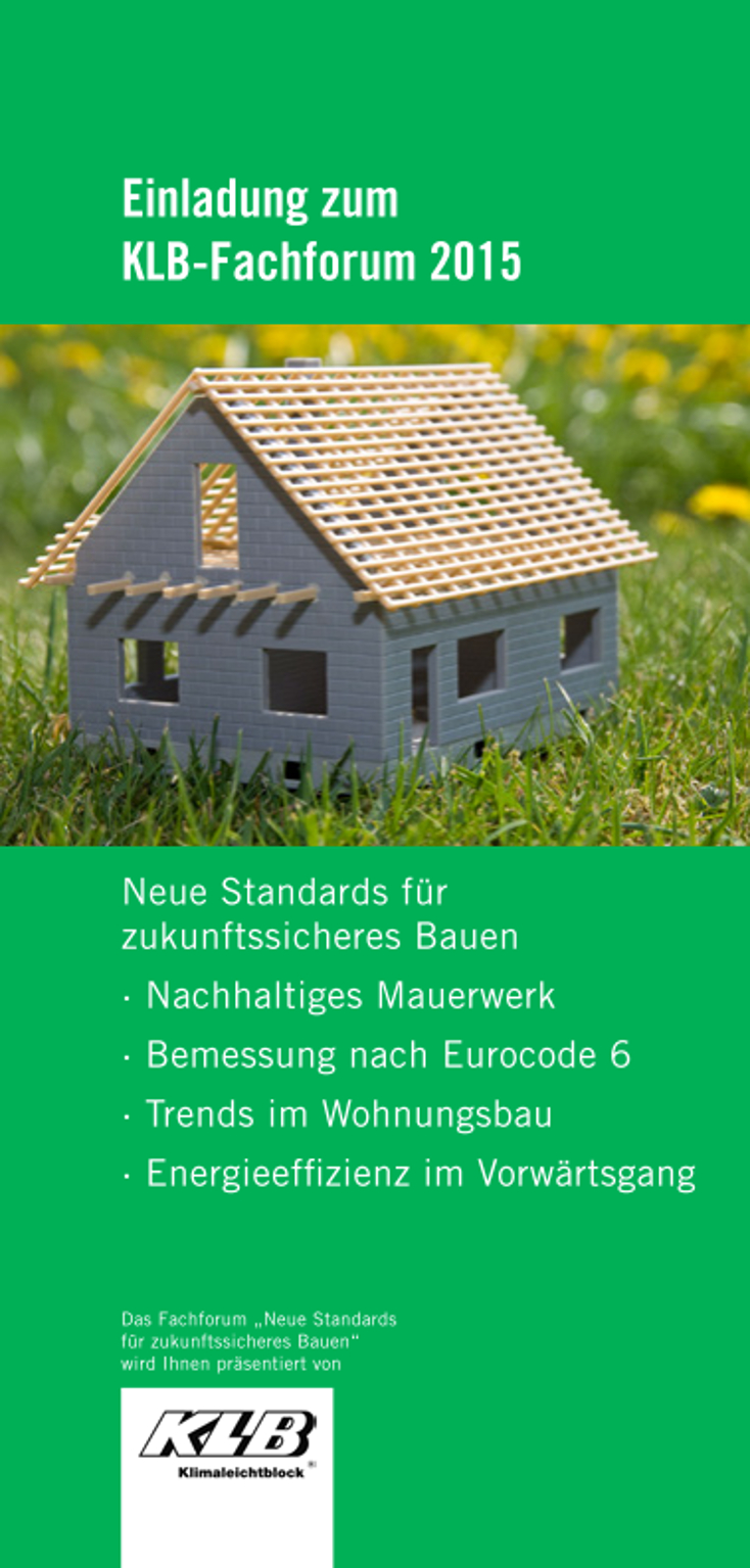 KLB-Fachforum 2015: Renommierte Bauexperten erklären 