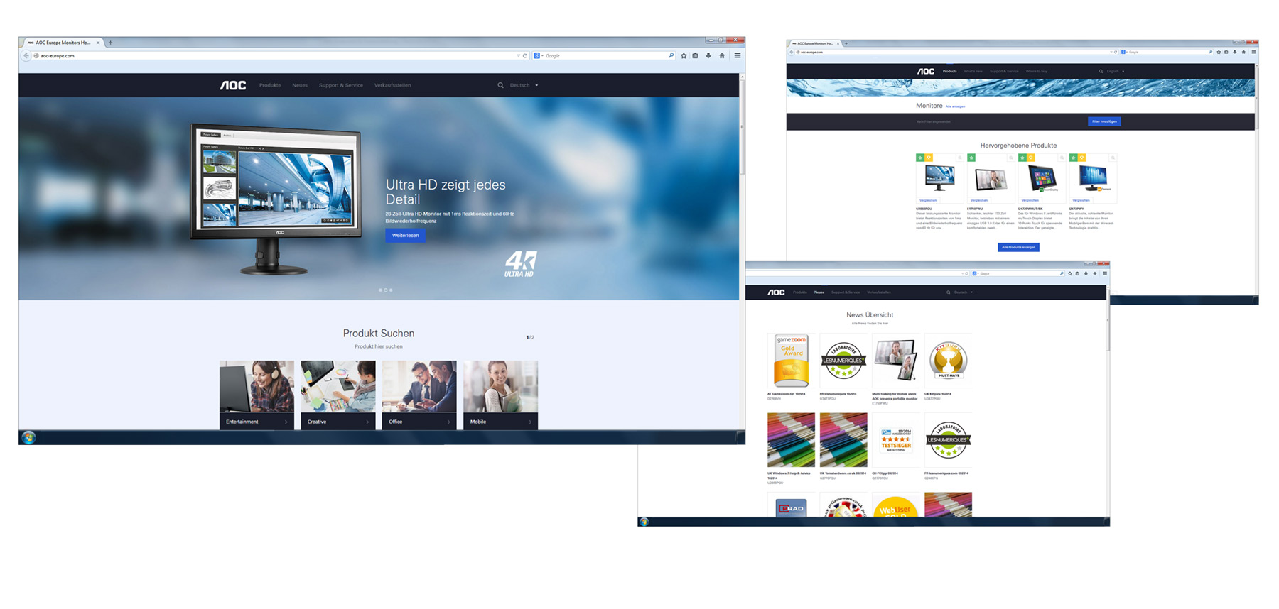 Die neue Webseite von AOC: www.aoc-europe.com