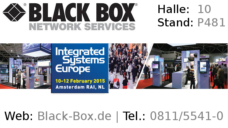 Bild: Black Box zeigt auf der ISE sein professionelles AV- und Digital Signage-Portfolio.