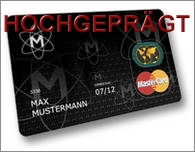 Hochgeprägte Mastercard Kreditkarte ohne Schufa