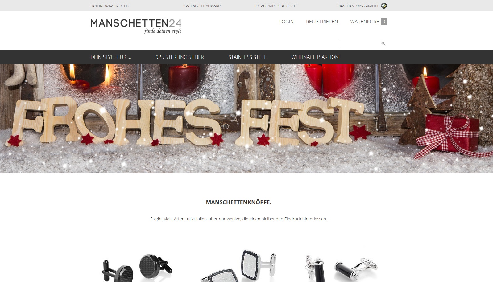 Online-Shop von MANSCHETTEN24 Online-Shop von MANSCHETTEN24