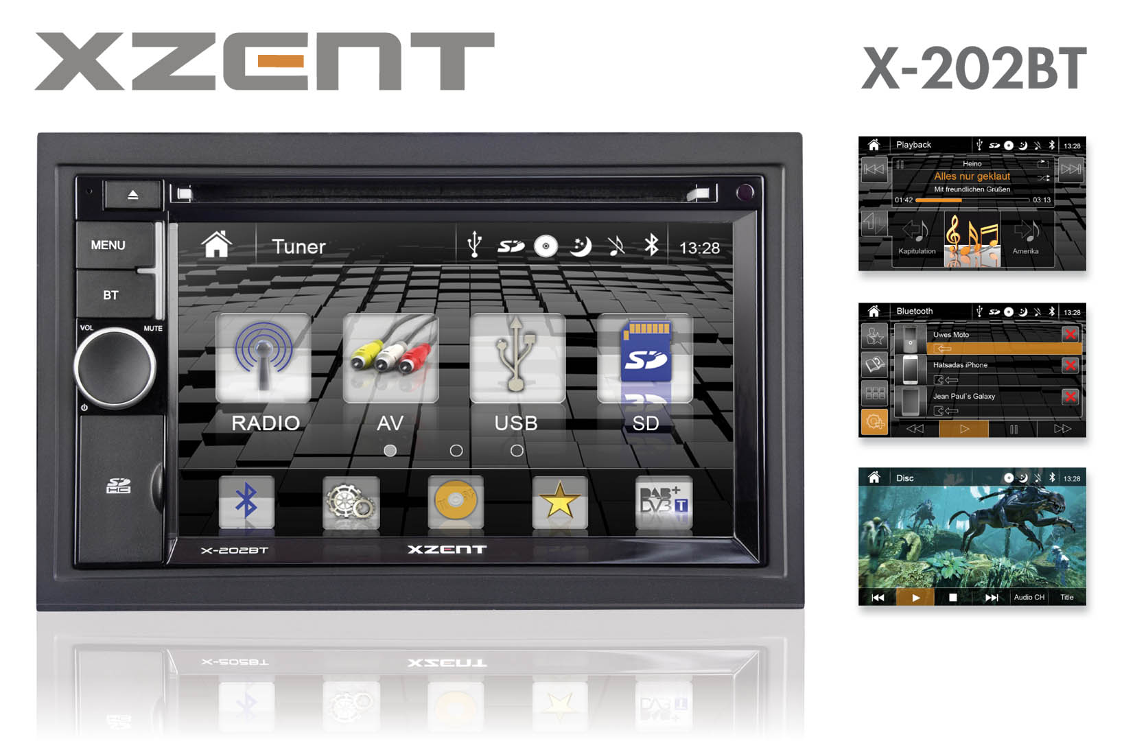 Xzent X-202BT: 2-DIN Multimediasystem für jedes Auto