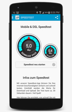 Speedtest-App von DSLDSL.de Speedtest-App von DSLDSL.de