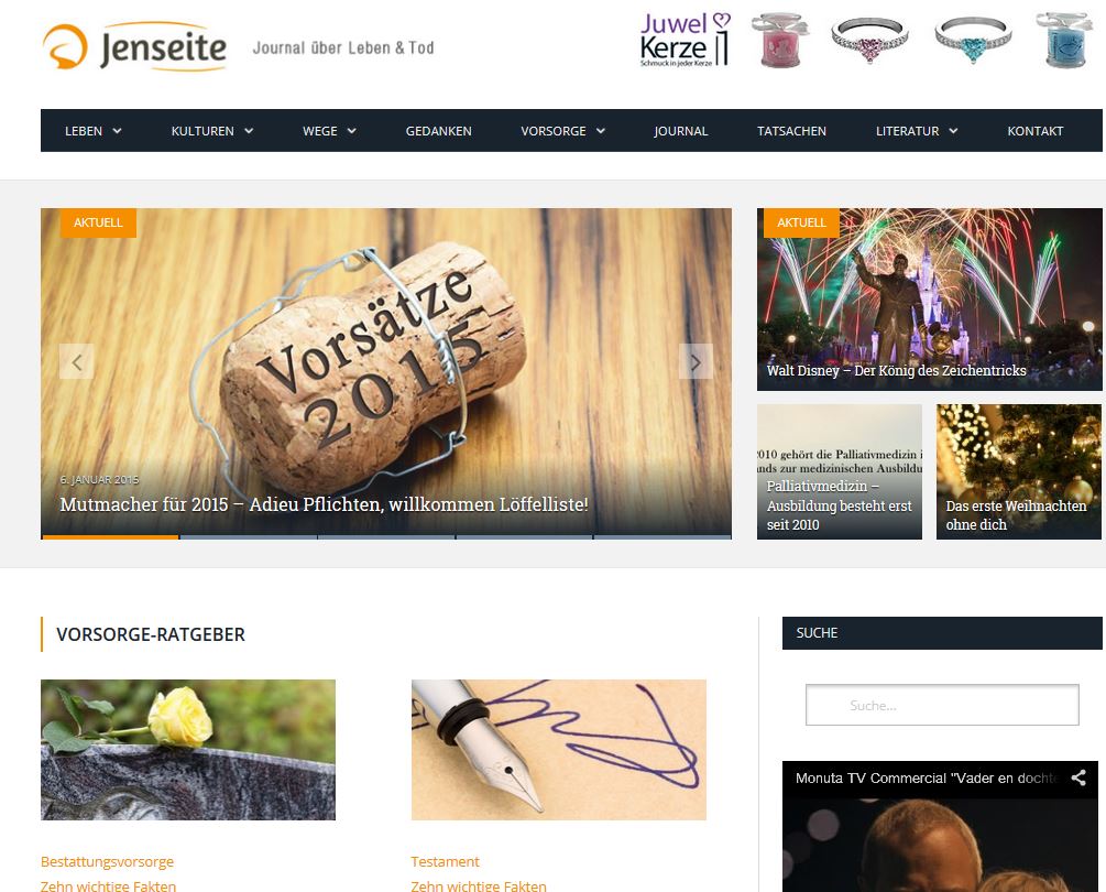 Screenshot Online-Journal"Jenseite" Screenshot Online-Journal"Jenseite"