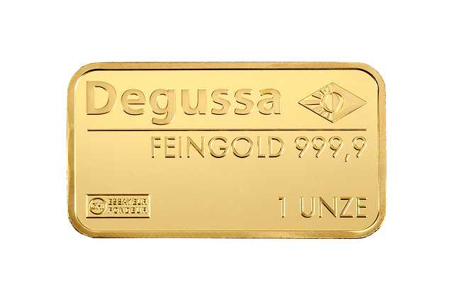 Degussa Ein Unze Goldbarren Degussa Ein Unze Goldbarren