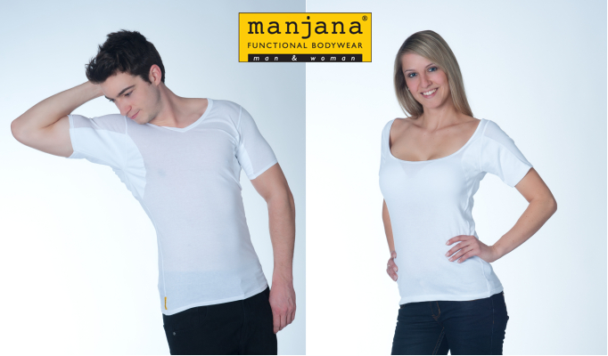 Manjana® functional bodywear, Unterwäsche mit integriertem Achselnässe Schutz Manjana® functional bodywear, Unterwäsche mit integriertem Achselnässe Schutz