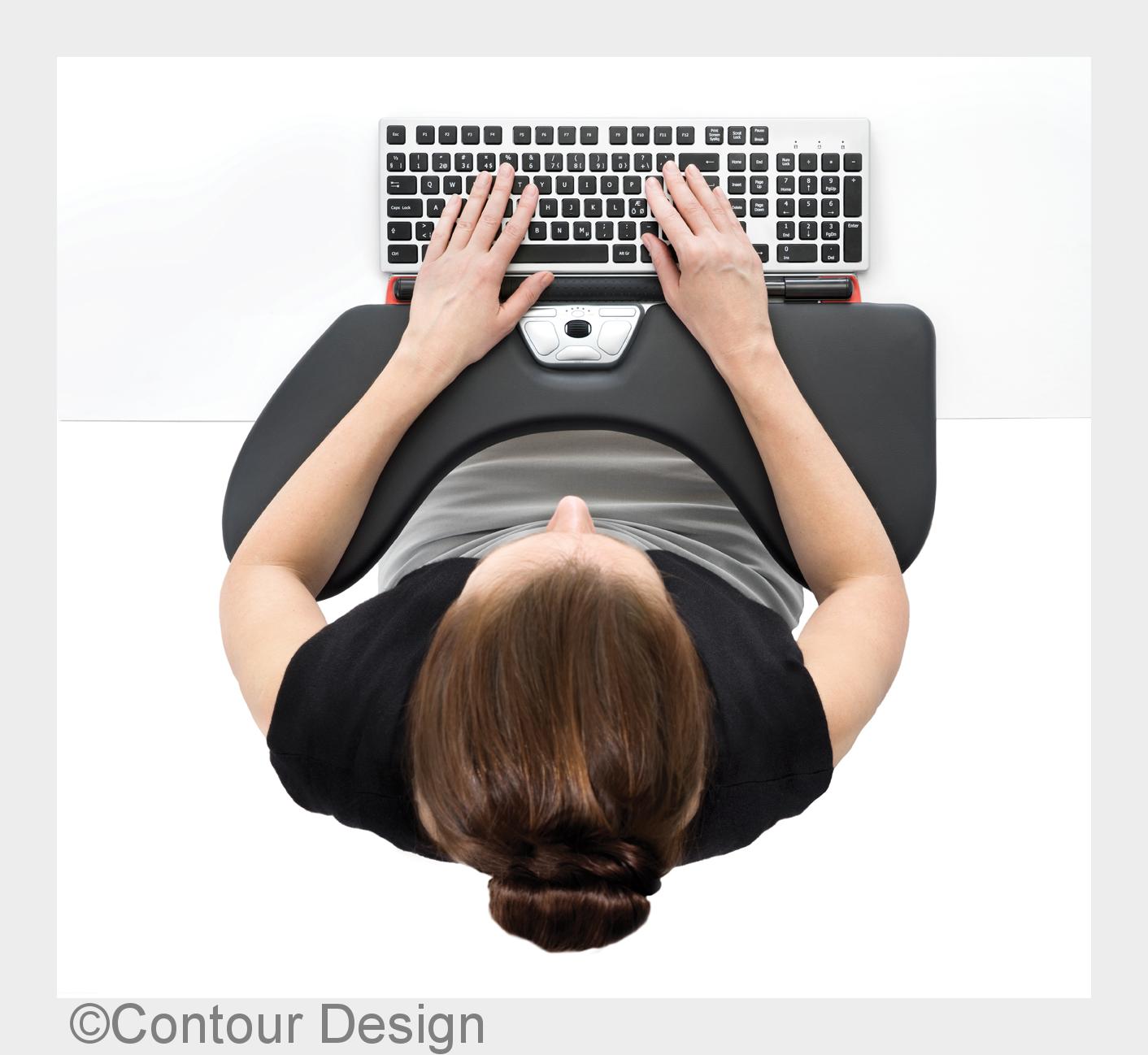 Richtig ausgerichtet: Die RollerMouse RED unterstützt gesundes ergonomisches Arbeiten am Computer. (
