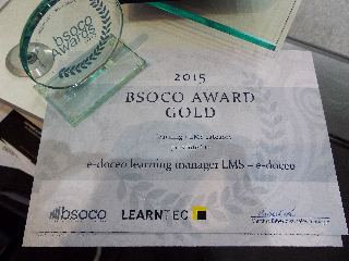 So sieht er aus - der bsoco Award in Gold für das beste LMS. So sieht er aus - der bsoco Award in Gold für das beste LMS.