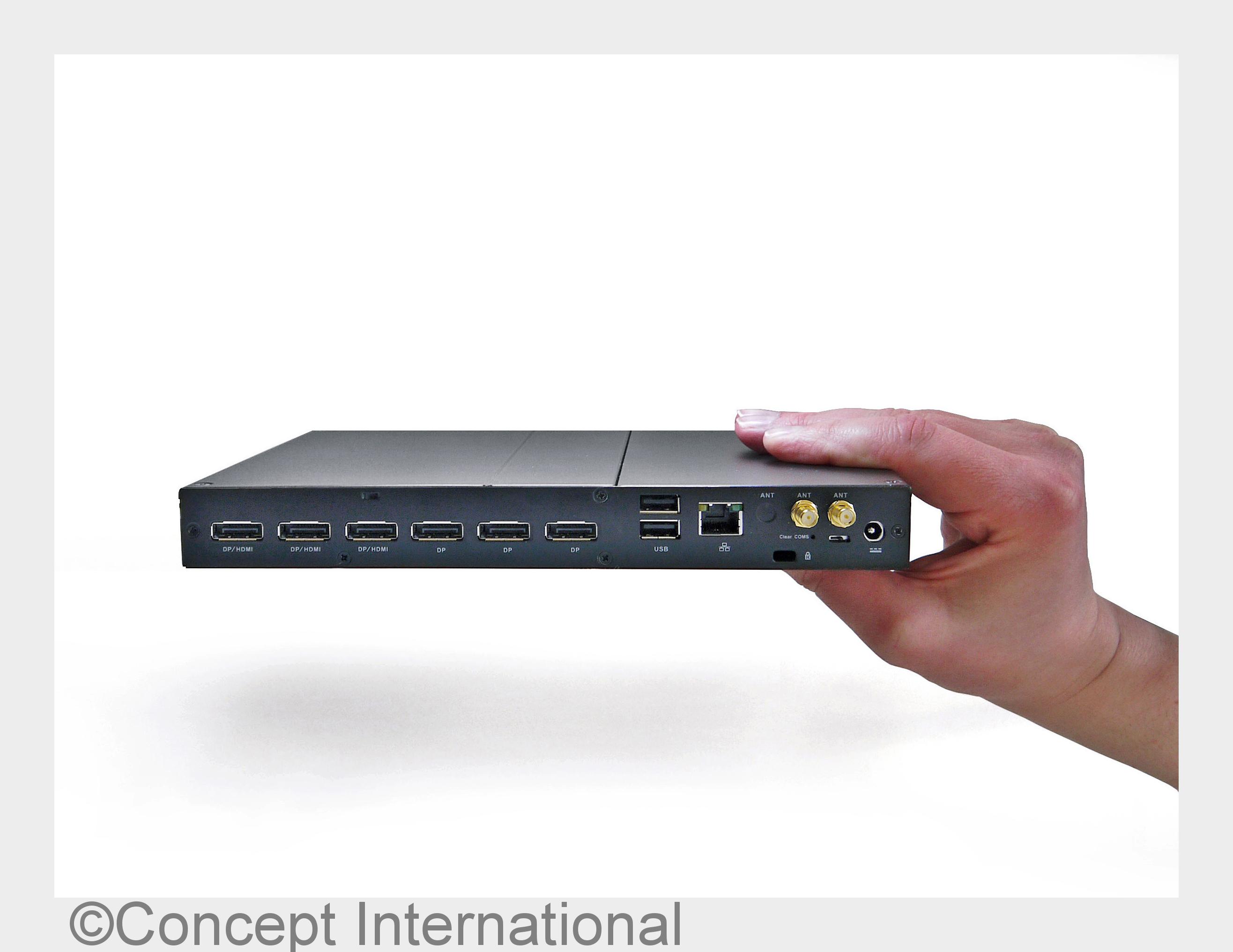Flüssige Präsentation von Video-Inhaltenüber sechs Full-HD Bildschirme hinweg: Giada G320 (Bildquell Flüssige Präsentation von Video-Inhaltenüber sechs Full-HD Bildschirme hinweg: Giada G320 (Bildquell