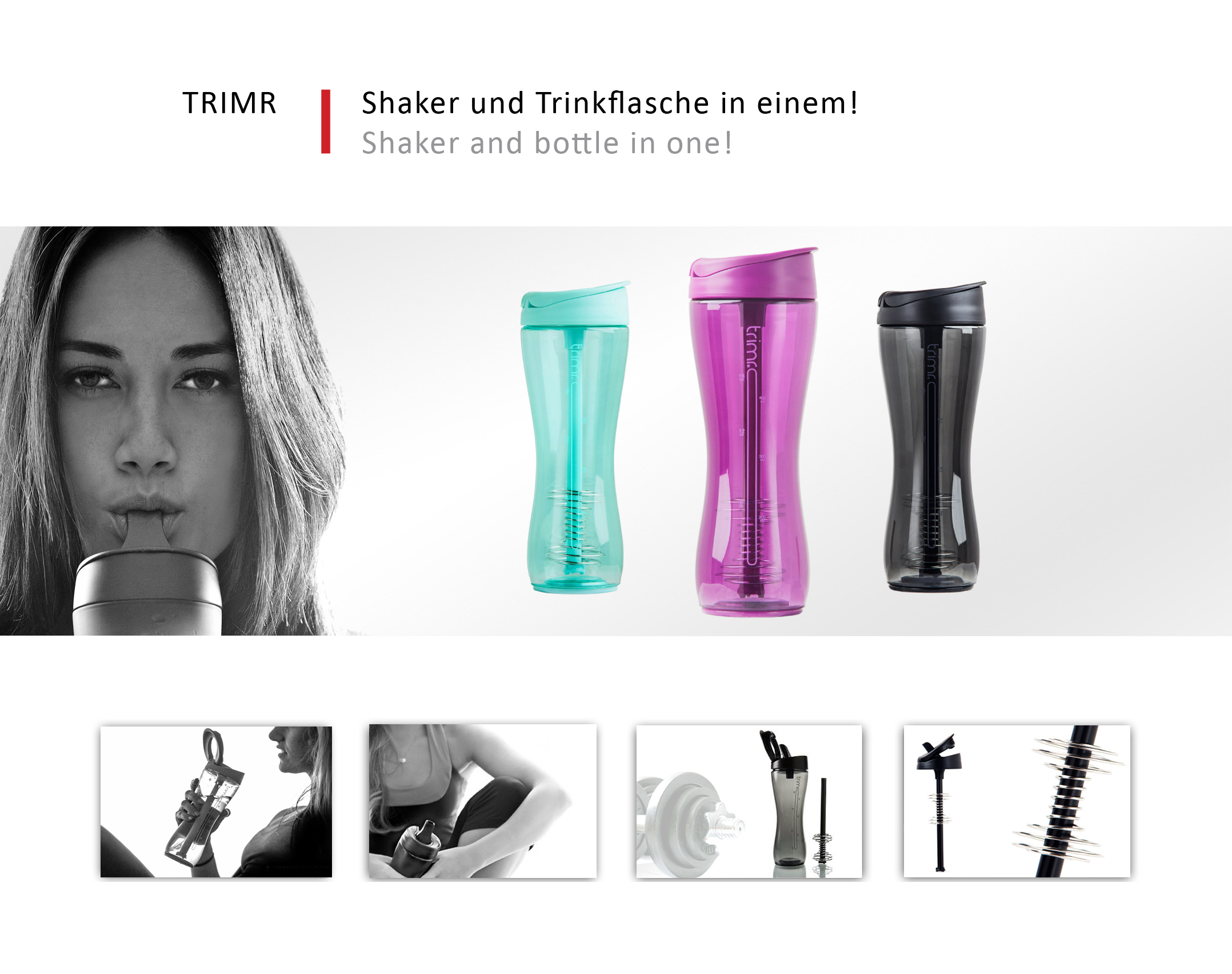 Trimr ? Shaker und Trinkflasche in einem! Trimr ? Shaker und Trinkflasche in einem!