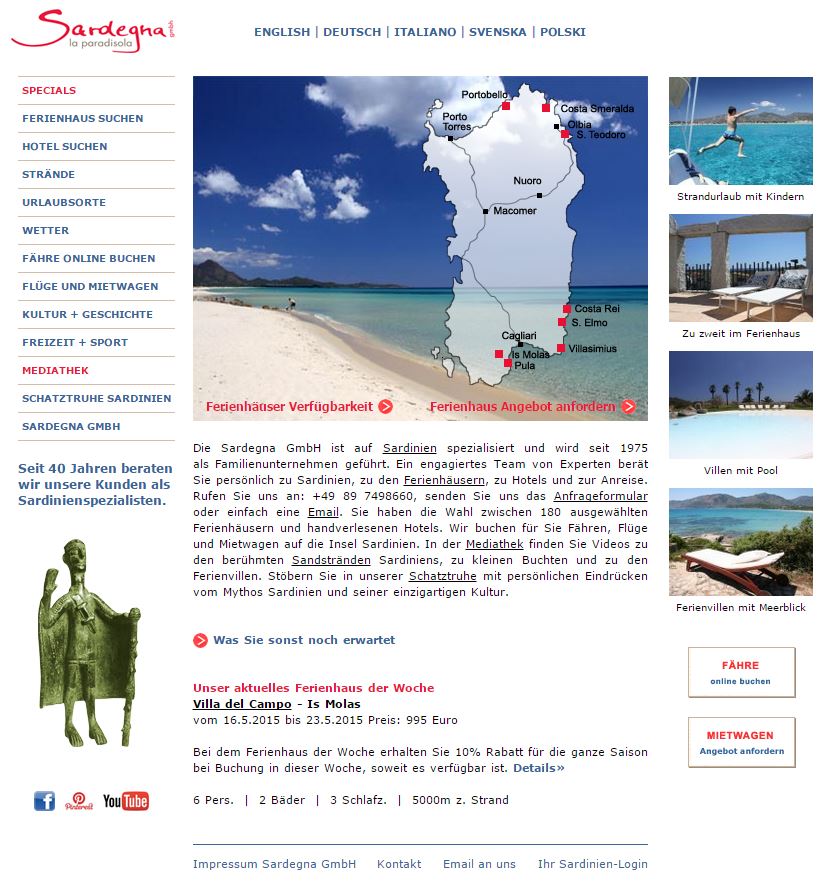 Sardinien.de: 1 Klick zum Ferienhaus der Woche - mit 2 Klicks zum Wunschhaus Sardinien.de: 1 Klick zum Ferienhaus der Woche - mit 2 Klicks zum Wunschhaus
