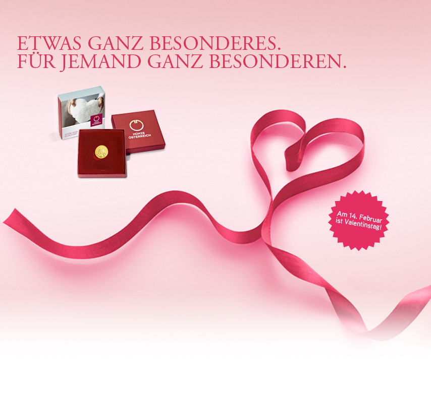 Geschenke von MünzeÖsterreich bringen am Valentinstag 2015 alle Liebsten zum Strahlen