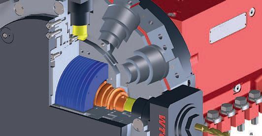 BMT-Revolver mit Direktantrieb der Emco Hyperturn 65-1000 Duoturn zum Spanen komplexer Werkstücke BMT-Revolver mit Direktantrieb der Emco Hyperturn 65-1000 Duoturn zum Spanen komplexer Werkstücke