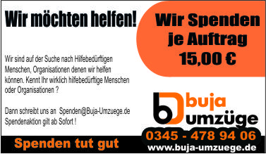 Spendenaktion Buja Umzüge -Spenden tut Gut Spendenaktion Buja Umzüge -Spenden tut Gut