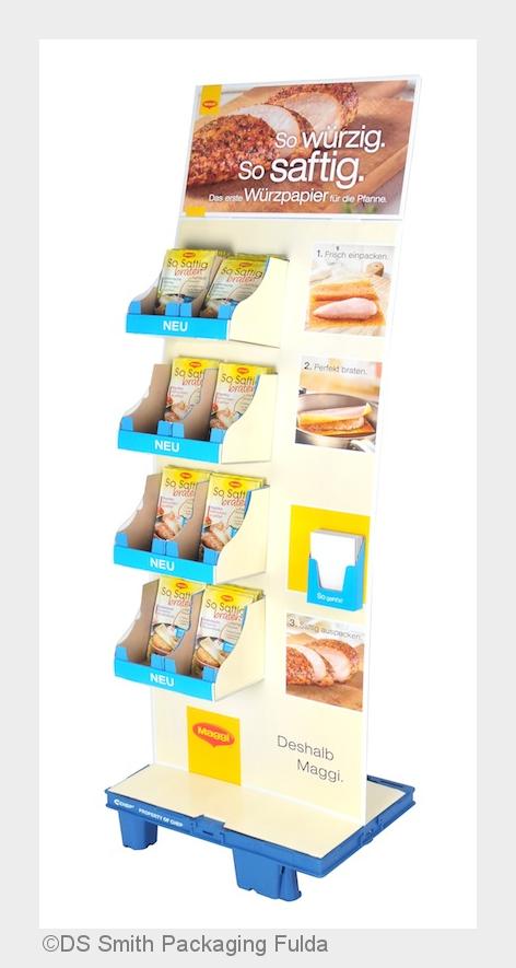 DS Smith verschafft den Maggi Papyrus®Würzpapieren einen schwungvollen Auftritt am P.O.S. (Bildquell