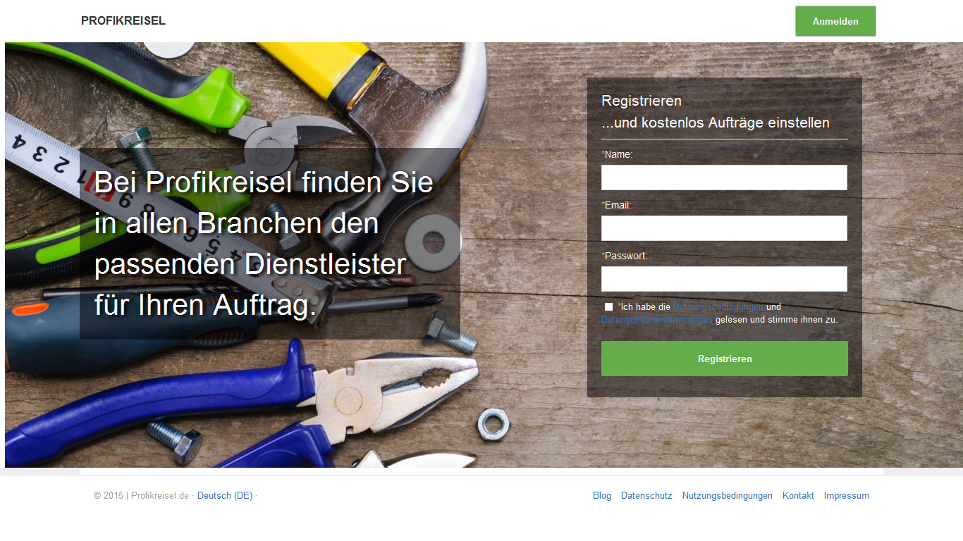 Die Startseite von Profikreisel.de