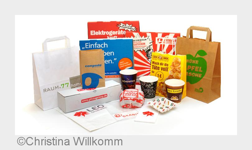 Werbedruck für Einwegverpackungen (Bildquelle: Christina Willkomm)