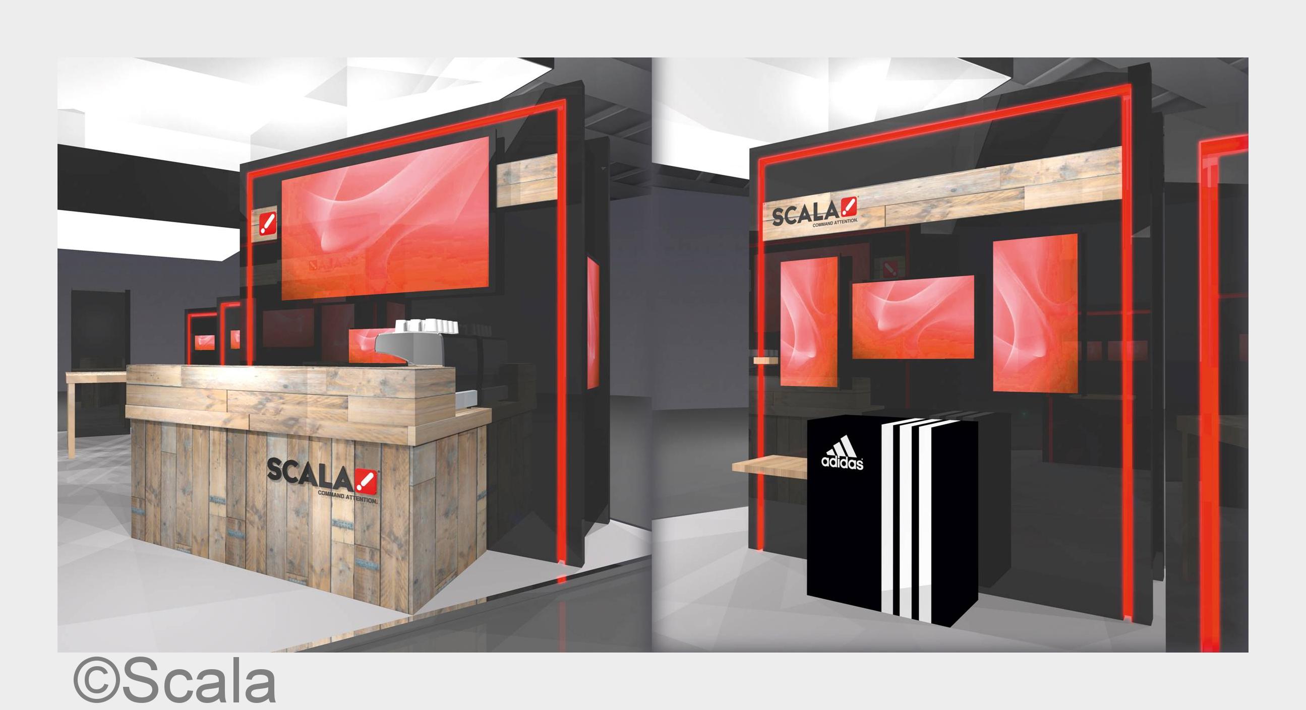 Links:?Connected Coffe?mit Kaffee Theke, rechts?Lift and learn?am Bsp. von adidas Golfschuhen. (Bild