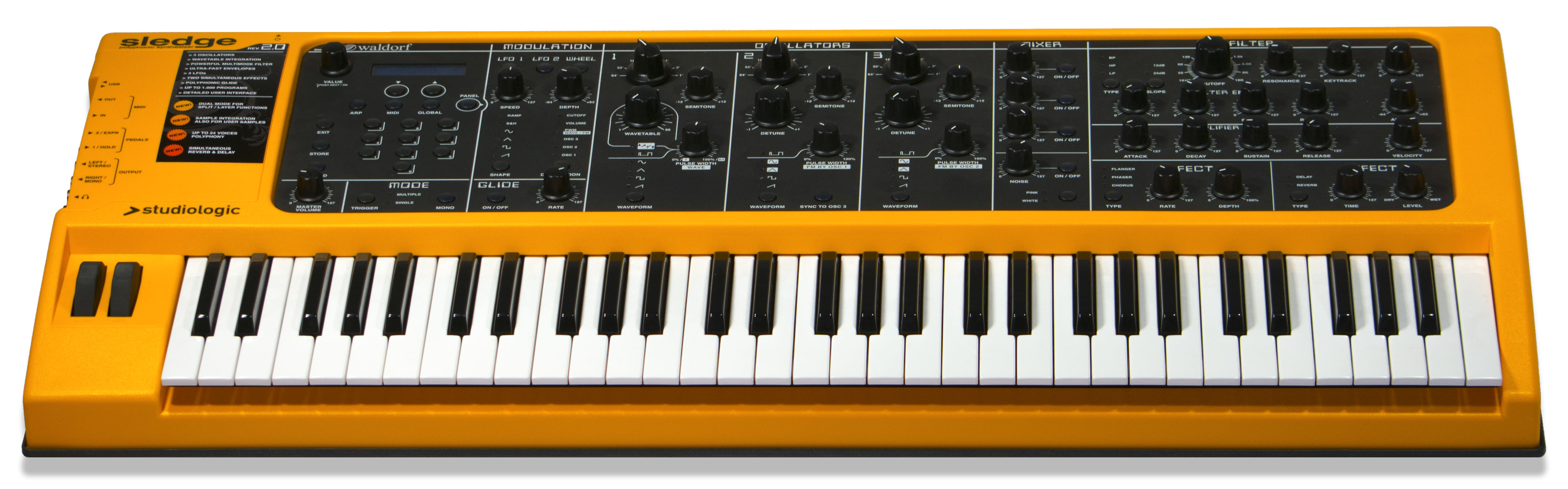 Mit dem sledge 2.0 stellt Studiologic den Nachfolger des erfolgreichen Retro-Synthesizers vor.