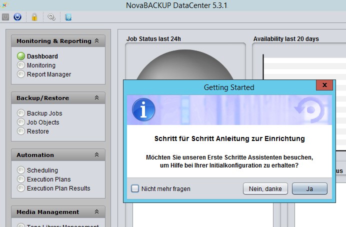 NovaBACKUP DataCenter jetzt mit Einrichtungs-Assistent NovaBACKUP DataCenter jetzt mit Einrichtungs-Assistent
