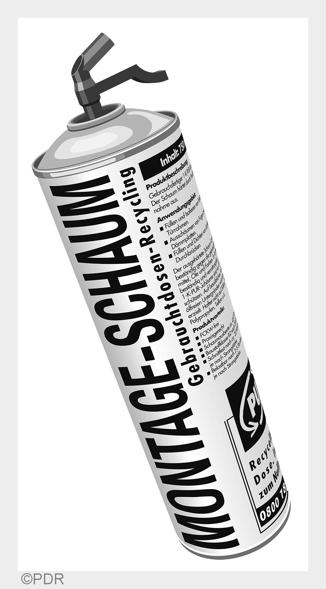 PU-Schaum ist ein idealer Baustoff zur Fugendämmung bei Dachdurchbrüchen (Bildquelle: PDR)
