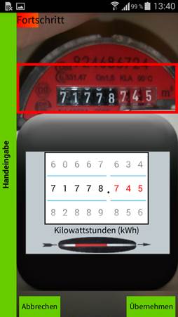 Automatische Zählerstandserkennung mit Kamerafunktion