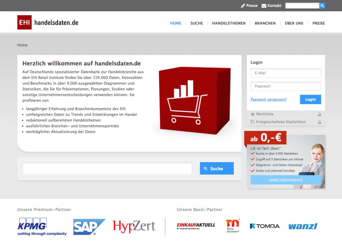 Screenshot der Plattform