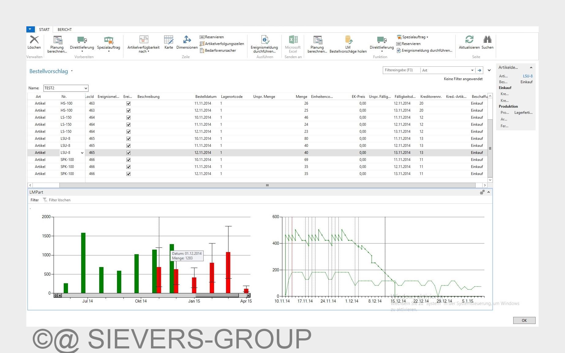 Visualisierung SNC/Inventory+ (Bildquelle: @ SIEVERS-GROUP) Visualisierung SNC/Inventory+ (Bildquelle: @ SIEVERS-GROUP)
