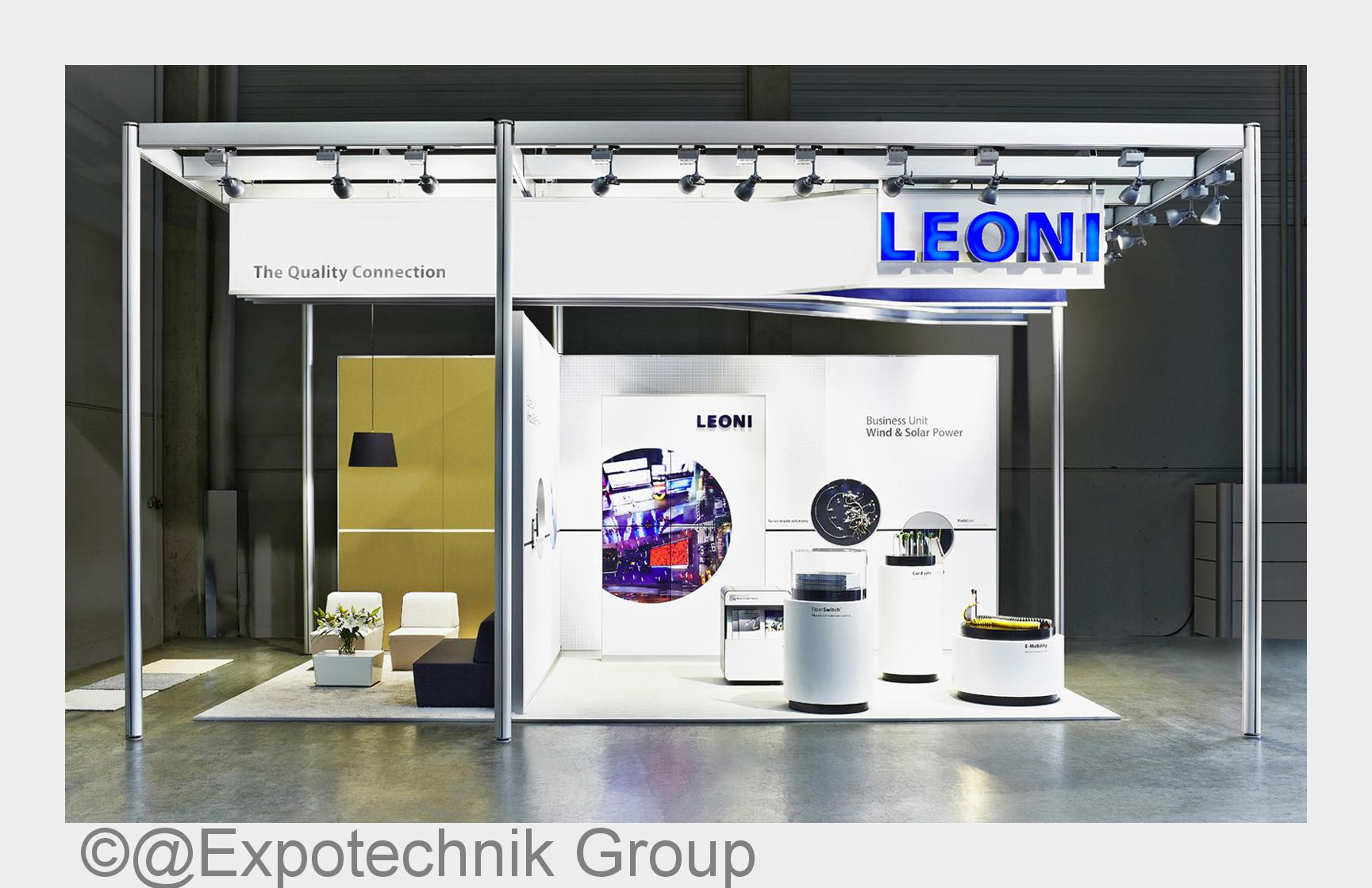 Modulares Messekonzept für Leoni AG (Bildquelle: @Expotechnik Group) Modulares Messekonzept für Leoni AG (Bildquelle: @Expotechnik Group)