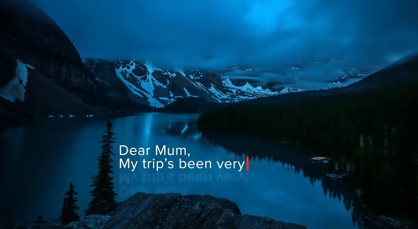 Dear mum, my trip in Canada has been... (YouTube Screenshot) Dear mum, my trip in Canada has been... (YouTube Screenshot)