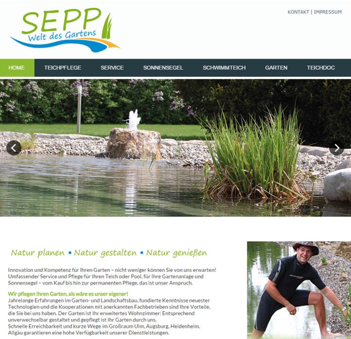 Die neue Website von SEPP Galabau unter www.sepp-garten.de Die neue Website von SEPP Galabau unter www.sepp-garten.de