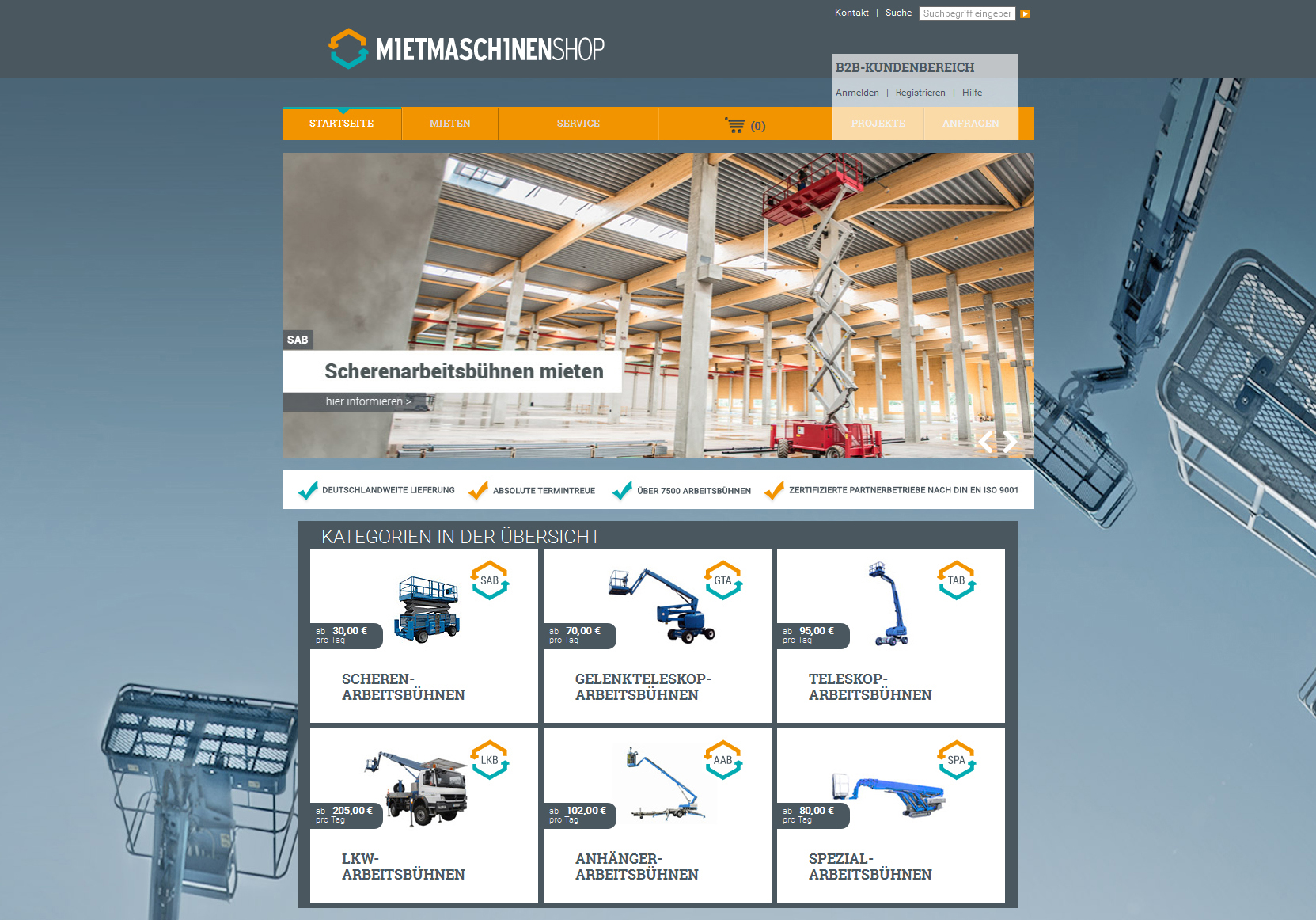 Der neue Mietmaschinenshop Der neue Mietmaschinenshop