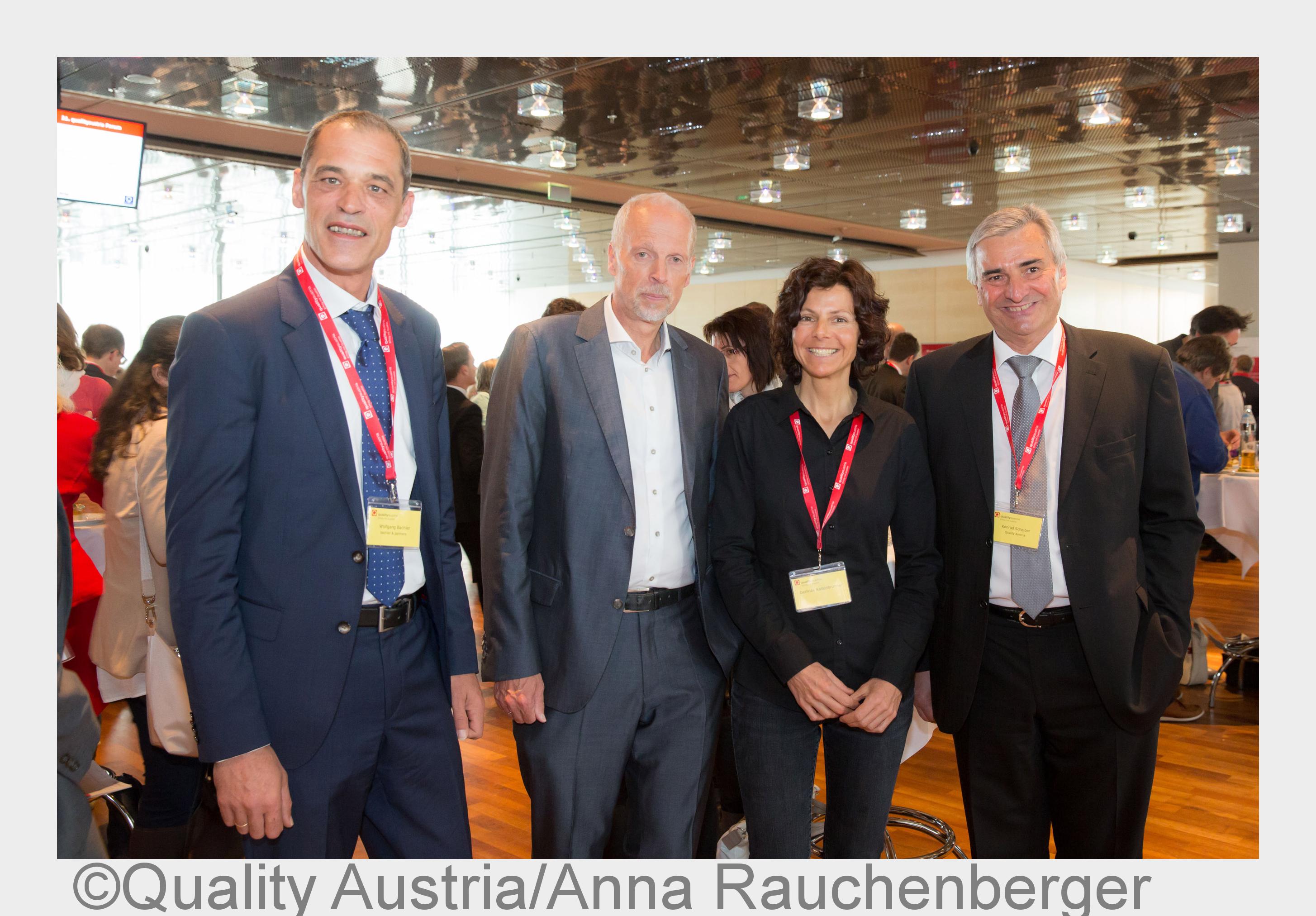 v.l.n.r. Wolfgang Bachler; Dr. Hans-Georg Häusel, Gerlinde Kaltenbrunner, Konrad Scheiber (Bildquell