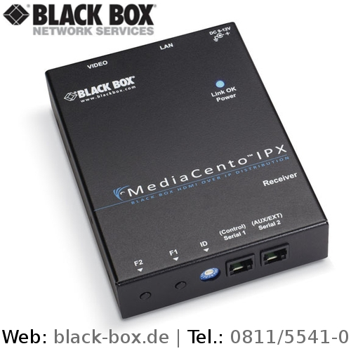 Video-über-IP mit dem AV-Extender MediaCento IPX von Black Box. Video-über-IP mit dem AV-Extender MediaCento IPX von Black Box.