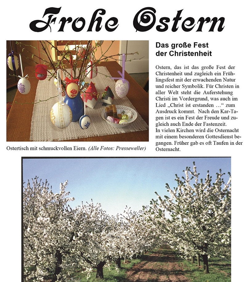 Titelanriss des Ostermagazins. (Bild: presseweller)