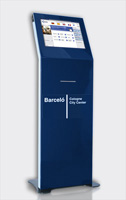Individueller Infoterminal des Hotel Barceló in Köln