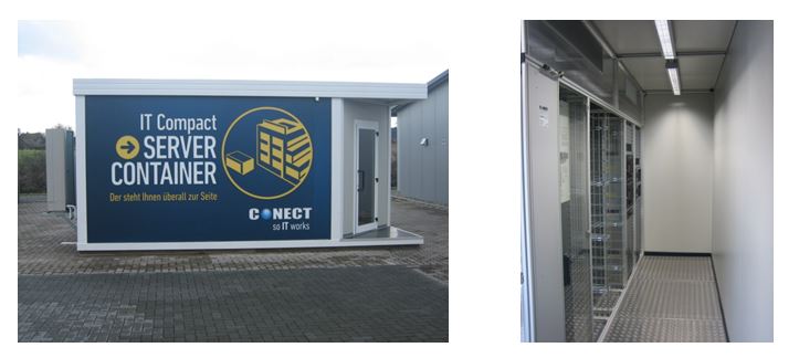 IT Compact Server Container von Conect?Außen- und Innenansicht IT Compact Server Container von Conect?Außen- und Innenansicht