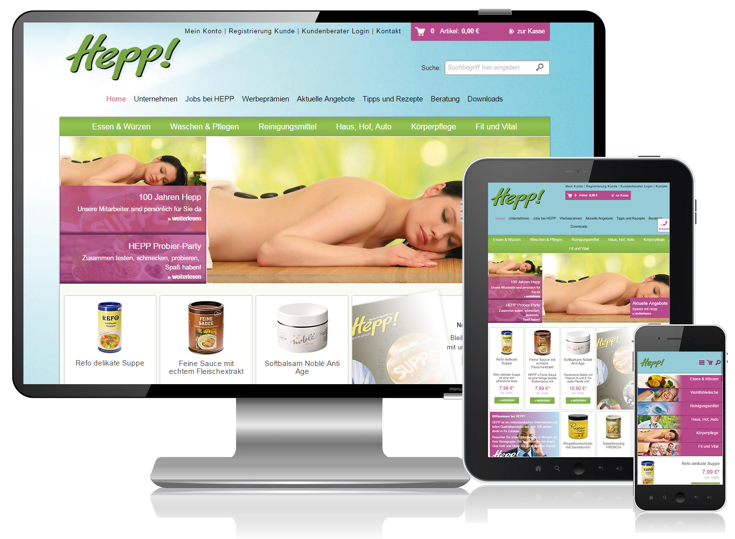 Responsive Webshop von HEPP
