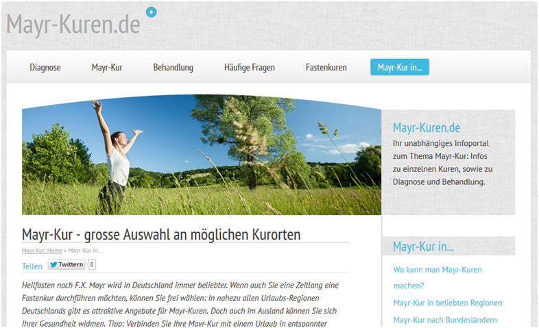 Mayr-Kuren.de - das Fachportal rund um das Thema Mayr-Kuren.
