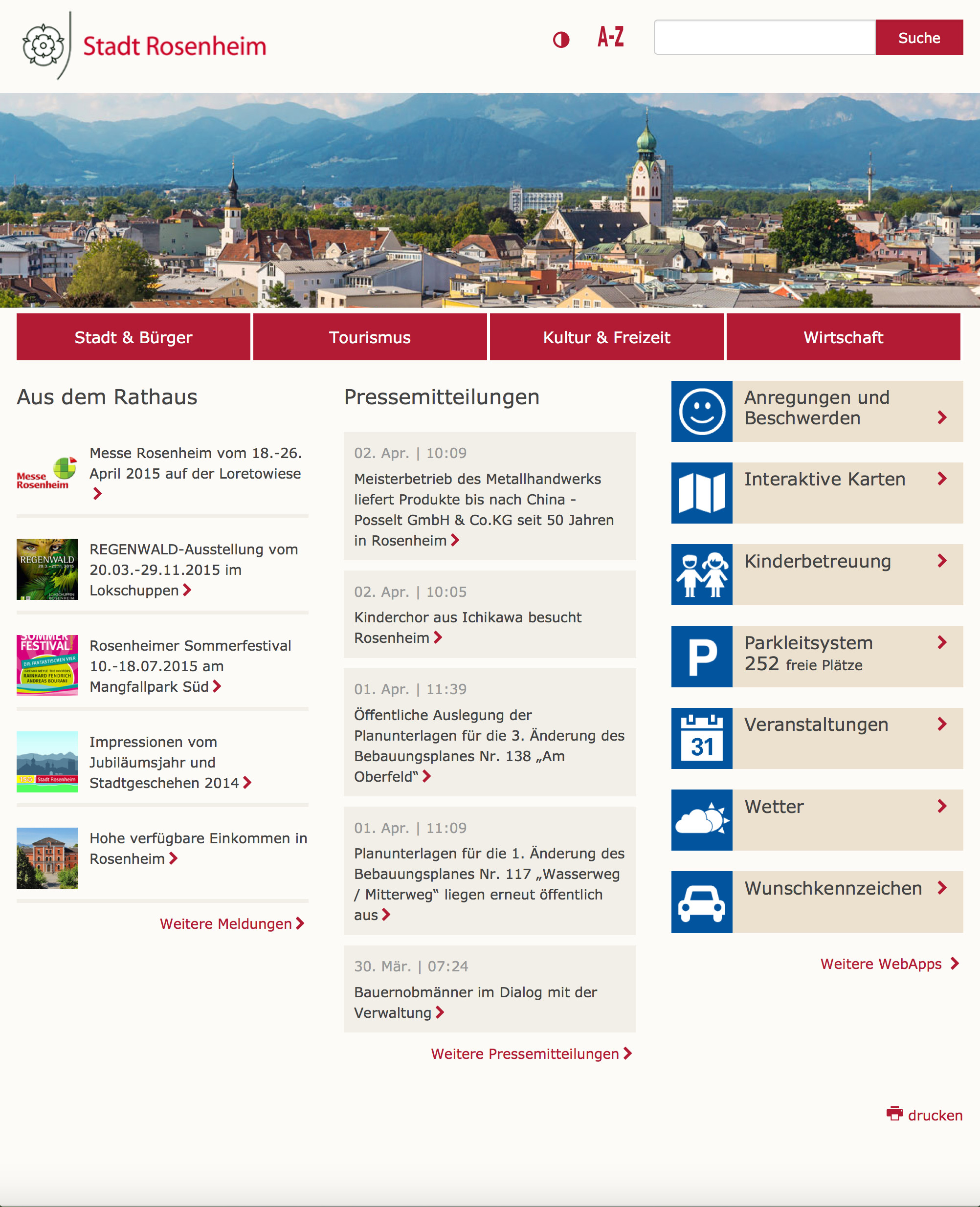 Startseite Stadt Rosenheim